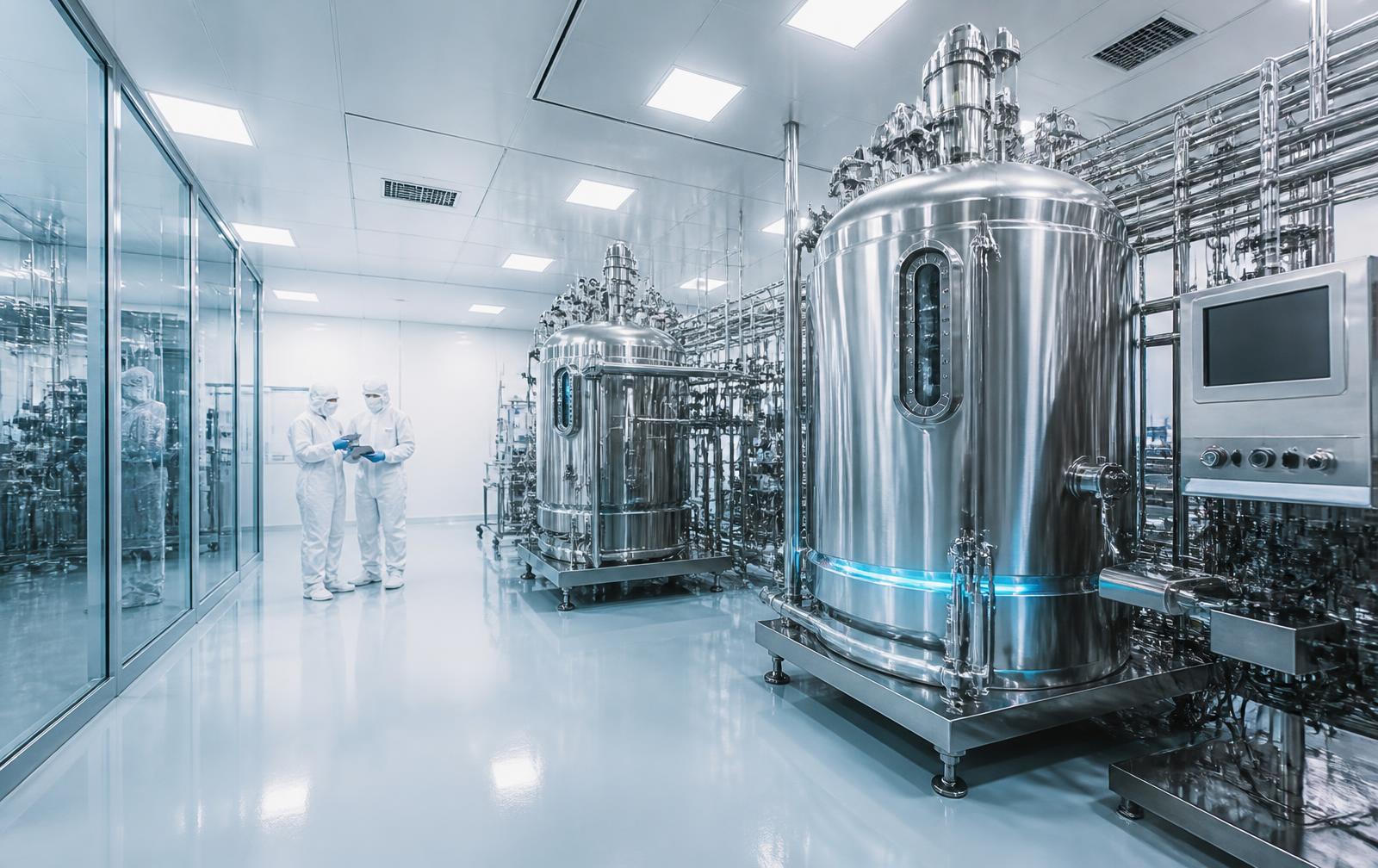 Inside an advanced pharmaceutical biomanufacturing facility